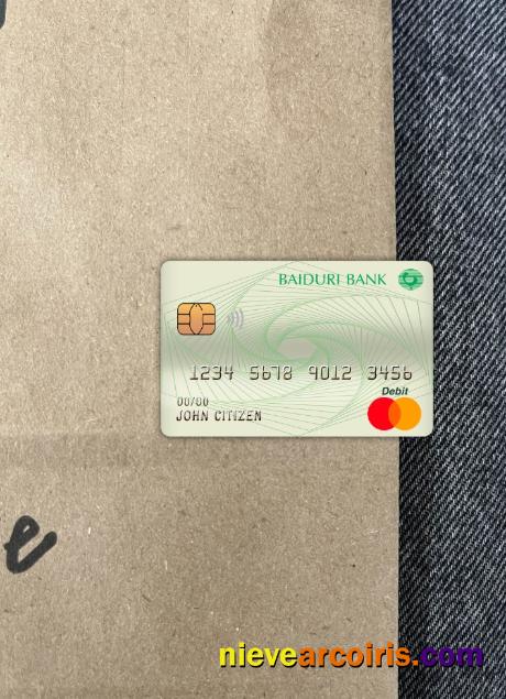 Brunei Baiduri bank master debit card photolook